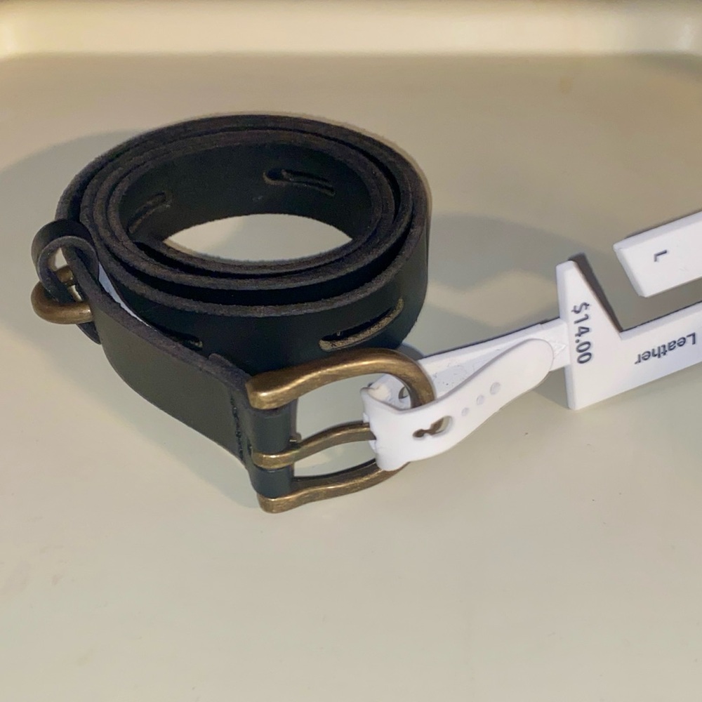 Black Leather Belt- Sz L Unisex
